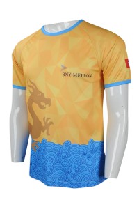 T816 來樣訂做男裝短袖T恤 網上下單男裝短袖T恤 香港 龍舟比賽 活動T恤 生產商    黃色  生活節活動制服